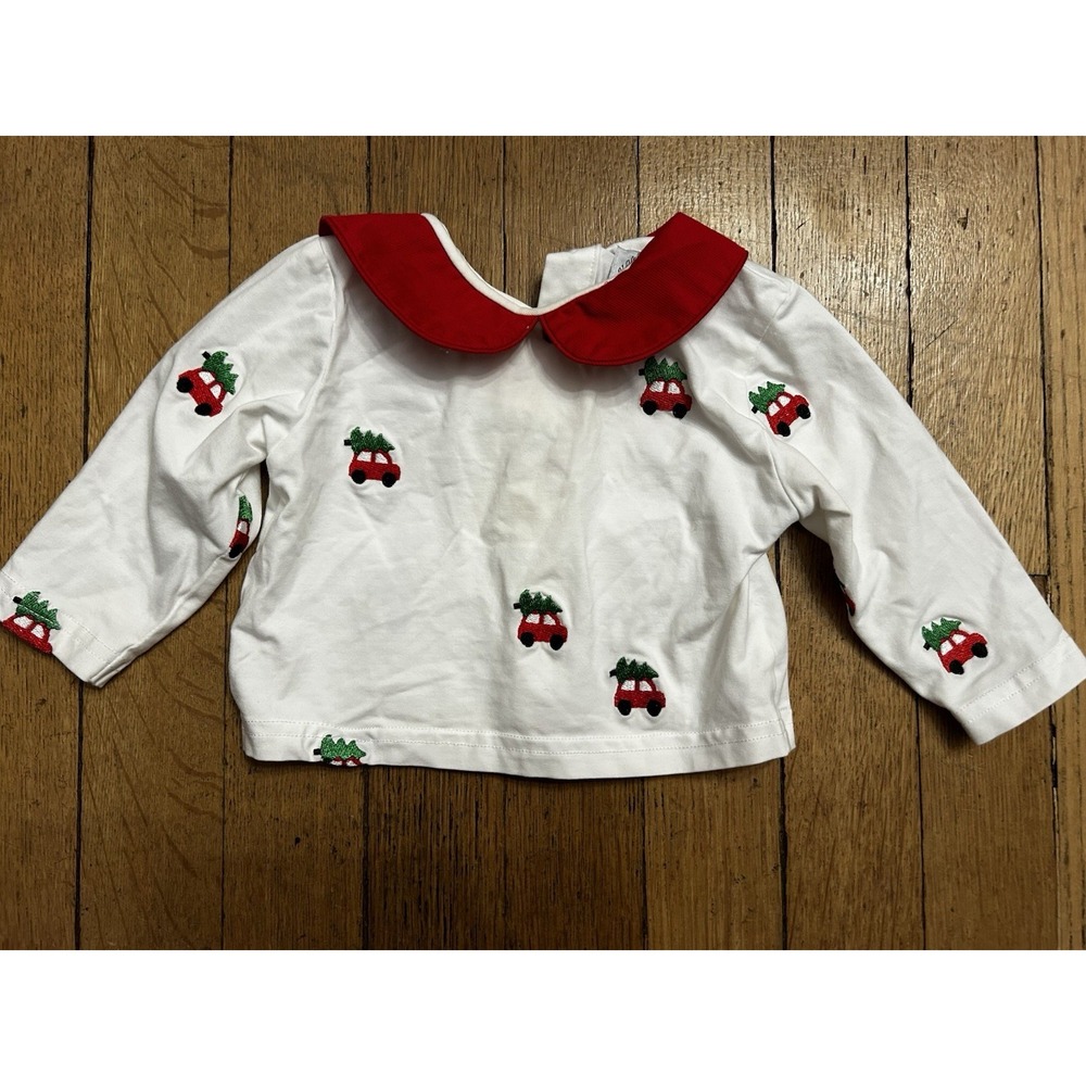 The Bella Bean Shirt Christmas Tree Collared Size 6 Months Holiday Baby